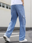 Manfinity EMRG Men's Casual Cargo Jeans With Flap Side Pockets - MapleCo