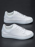 Men's Casual Sports Sneakers, Non-slip White Shoes For All Seasons, Suitable For Students - MapleCo