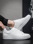 Men's Casual Sports Sneakers, Non-slip White Shoes For All Seasons, Suitable For Students - MapleCo