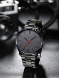 Casual Men's Simple Trendy Sport Quartz Watch Set With 2pcs Watch Bracelets, Suitable For Daily Wear