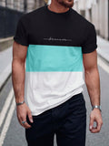 Manfinity Homme Men Letter Graphic Colorblock Tee