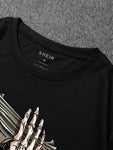 Manfinity Dauomo Men Skeleton Hand Print Tee