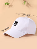 1pc Latest Men's Ny Embroidery Sun Protection Baseball Cap, Suitable For Beach Vacation