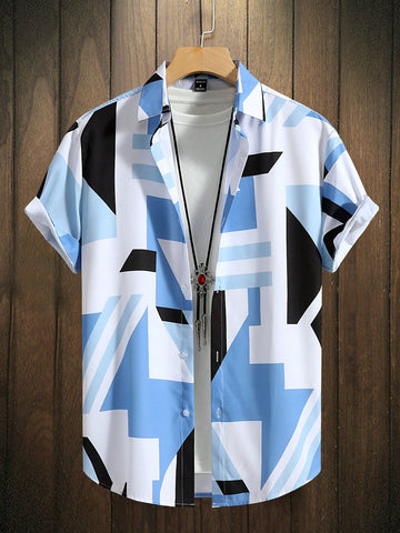 Manfinity Hypemode Men Geo Print Shirt Without Tee - MapleCo