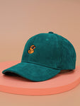 1pc Embroidered Duck Design Corduroy Baseball Cap Casual