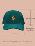 1pc Embroidered Duck Design Corduroy Baseball Cap Casual