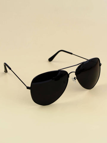 1pc Men's Black Fashionable Pilot Fashion Glasses, Suitable For Driving And Daily Wear, Lightweight And Trendy Vintage