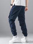 Manfinity Homme Baggy Men's Letter Patch Detail Flap Pocket Cargo Pants With Drawstring Waist