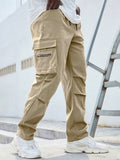 Manfinity Homme Men Plus Flap Pocket Side Drawstring Waist Cargo Pants