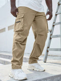 Manfinity Homme Men Plus Flap Pocket Side Drawstring Waist Cargo Pants