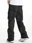 Manfinity Homme Men Flap Pocket Side Drawstring Waist Cargo Pants