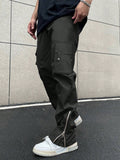 Manfinity Homme Men Flap Pocket Side Drawstring Waist Cargo Pants