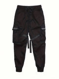 Men 1pc Buckle Strap Detail Flap Pocket Cargo Pants - MapleCo