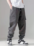 Men Drawstring Waist Cargo Pants - MapleCo