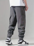 Men Drawstring Waist Cargo Pants - MapleCo