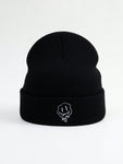 1pc Men's Melt Expression Embroidery Knitted Hat, Perfect For Daily Wear Casual Halloween