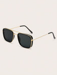 1pair Men Top Bar Aviator Fashion Glasses For Daily Life Elegant Shades Accessories