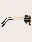 1pair Men Top Bar Aviator Fashion Glasses For Daily Life Elegant Shades Accessories