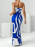 Firerie Graphic Two Tone Bodycon Tube Dress