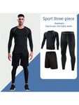 3pcs/Set Men's Fitness Clothing Set, Quick-Drying, Tight Training Suit For Running, Basketball, Gym All Seasons Gym Clothes Men, Athletic Suit, Tracksuit Men Shorts Set