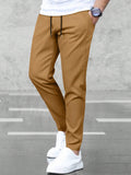 Manfinity Basics Men Solid Drawstring Waist Pants