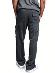 Men Plus Flap Pocket Side Drawstring Waist Sweatpants