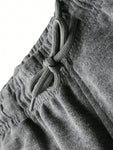 Men Plus Flap Pocket Side Drawstring Waist Sweatpants