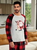 Shein CoupledUp 1pc Christmas Print Raglan Sleeve Tee