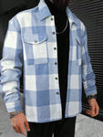 Manfinity Homme Men Buffalo Plaid Print Flap Pocket Jacket