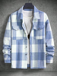 Manfinity Homme Men Buffalo Plaid Print Flap Pocket Jacket