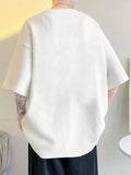 Manfinity EMRG Men's Summer Casual Spider Web Heart Print Oversized Drop Shoulder T-Shirt