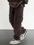 Manfinity EMRG Loose Fit Men's Cargo Pants With Flap Pockets On The Side - MapleCo