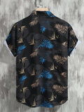 Manfinity RSRT Men Tropical Print Shirt , Short Sleeve Button Up Graphic Colorful Shirt , Vacation Beach - MapleCo