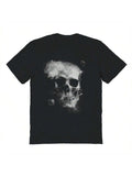 Nearly There Halloween Space Skull Graphic Unisex Cotton Short-Sleeve T-Shirt