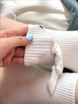 1pair Couple Magnet Socks, White, Spring, Autumn, Mid-calf, Cute, Automatic Foot-grabbing Socks