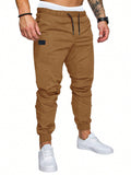 Manfinity Men's Loose Fit Drawstring Waist Patchwork Pants - MapleCo