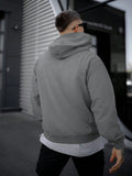 Men Letter Graphic Kangaroo Pocket Drop Shoulder Hoodie