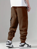 Men Drawstring Waist Cargo Pants - MapleCo