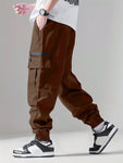 Men Drawstring Waist Cargo Pants