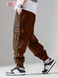 Men Drawstring Waist Cargo Pants