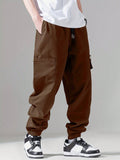 Men Drawstring Waist Cargo Pants