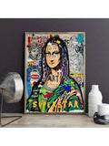 1pc Modern Graffiti Art, Mona Canvas Painting Poster Print ,Street Popular Art Wall Painting, For Home Decoration Painting, For Wall Decoration, No Frame - MapleCo