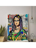 1pc Modern Graffiti Art, Mona Canvas Painting Poster Print ,Street Popular Art Wall Painting, For Home Decoration Painting, For Wall Decoration, No Frame - MapleCo