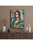 1pc Modern Graffiti Art, Mona Canvas Painting Poster Print ,Street Popular Art Wall Painting, For Home Decoration Painting, For Wall Decoration, No Frame - MapleCo