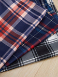 Shein CoupledUp Men 3pcs Plaid Print Drawstring Waist Sleep Pants