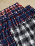 Shein CoupledUp Men 3pcs Plaid Print Drawstring Waist Sleep Pants