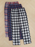 Shein CoupledUp Men 3pcs Plaid Print Drawstring Waist Sleep Pants