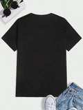 Manfinity Homme Men Bulls Graphic Print Casual Short Sleeve Tee, For Going Out