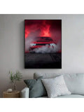 HALFLEMART 1 Piece Red Car Canvas Print Wall Art, American Muscle Sports Car WallArt Painting, Car Art Poster, Racing Gift, Canvas Art, Wall Decorate -Frameless - MapleCo