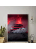 HALFLEMART 1 Piece Red Car Canvas Print Wall Art, American Muscle Sports Car WallArt Painting, Car Art Poster, Racing Gift, Canvas Art, Wall Decorate -Frameless - MapleCo